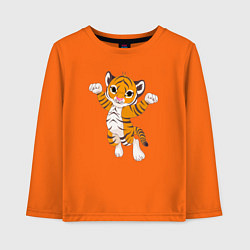 Лонгслив хлопковый детский Милый тигренок, цвет: оранжевый
