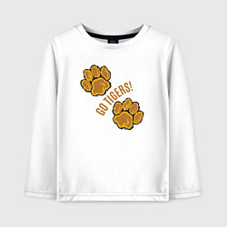 Лонгслив хлопковый детский Go Tigers, цвет: белый