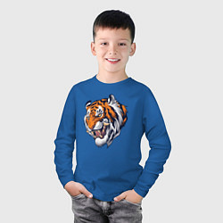 Лонгслив хлопковый детский Jungle Tiger, цвет: синий — фото 2