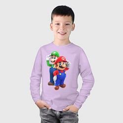 Лонгслив хлопковый детский Mario Bros, цвет: лаванда — фото 2