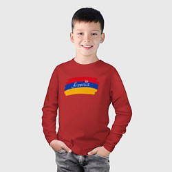 Лонгслив хлопковый детский Любимая Армения, цвет: красный — фото 2