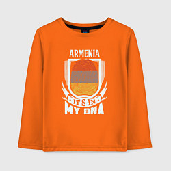 Лонгслив хлопковый детский Армения в ДНК, цвет: оранжевый