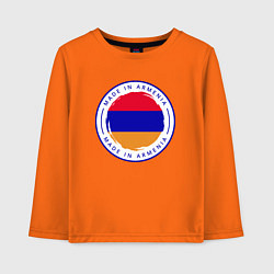 Лонгслив хлопковый детский Сделано в Армении, цвет: оранжевый