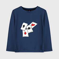 Лонгслив хлопковый детский Покерные карты, цвет: тёмно-синий