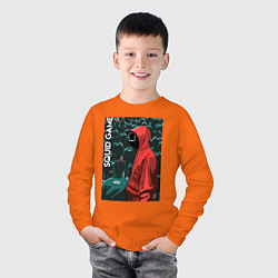 Лонгслив хлопковый детский Человек в красном, цвет: оранжевый — фото 2