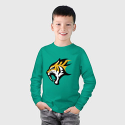 Лонгслив хлопковый детский Scream Tiger, цвет: зеленый — фото 2
