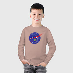 Лонгслив хлопковый детский Pepe Pepe space Nasa, цвет: пыльно-розовый — фото 2