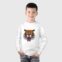 Лонгслив хлопковый детский Style - Tiger, цвет: белый — фото 2