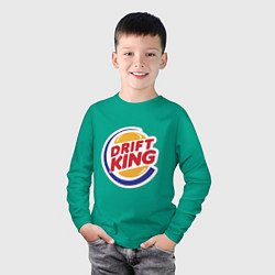 Лонгслив хлопковый детский Drift король, цвет: зеленый — фото 2