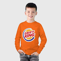 Лонгслив хлопковый детский Drift король, цвет: оранжевый — фото 2