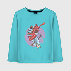 Лонгслив хлопковый детский Zombie Heart, цвет: бирюзовый