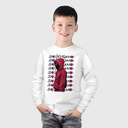 Лонгслив хлопковый детский SQUID GAME ИГРА В КАЛЬМАРА, 029, цвет: белый — фото 2