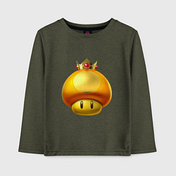 Лонгслив хлопковый детский GoldToad, цвет: меланж-хаки