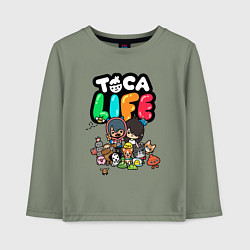 Лонгслив хлопковый детский Toca Life, цвет: авокадо