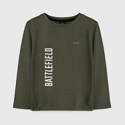 Лонгслив хлопковый детский BATTLEFIELD 2042 БЕЛЫЙ ЛОГОТИП, цвет: меланж-хаки