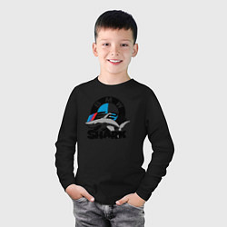 Лонгслив хлопковый детский BMW SHARK, цвет: черный — фото 2