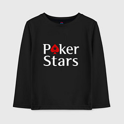 Лонгслив хлопковый детский PokerStars логотип, цвет: черный