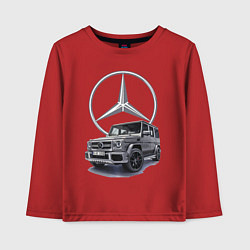 Лонгслив хлопковый детский Mercedes Gelendwagen G63 AMG G-class G400d, цвет: красный