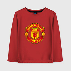 Лонгслив хлопковый детский Манчестер Юнайтед логотип, цвет: красный