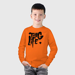 Лонгслив хлопковый детский Thug life Жизнь Головореза, цвет: оранжевый — фото 2