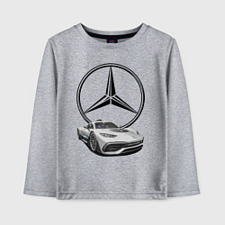 Лонгслив хлопковый детский Mercedes - команда победителей!, цвет: меланж