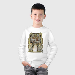 Лонгслив хлопковый детский Бог славянский, цвет: белый — фото 2