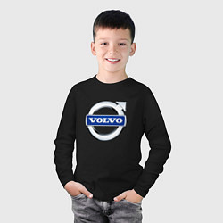 Лонгслив хлопковый детский Volvo, логотип, цвет: черный — фото 2