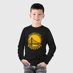 Лонгслив хлопковый детский Golden state Warriors NBA, цвет: черный — фото 2