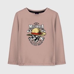 Лонгслив хлопковый детский MUGIWARA ONE PIECE ВАН ПИС, цвет: пыльно-розовый