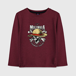 Лонгслив хлопковый детский MUGIWARA ONE PIECE ВАН ПИС, цвет: меланж-бордовый