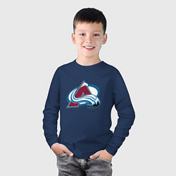 Лонгслив хлопковый детский Колорадо Эвеланш логотип, цвет: тёмно-синий — фото 2