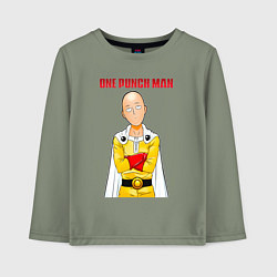 Лонгслив хлопковый детский Сайтама безразличие One Punch-Man, цвет: авокадо
