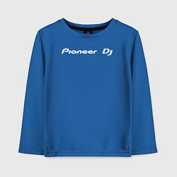 Лонгслив хлопковый детский Pioneer DJ - Logo White, цвет: синий