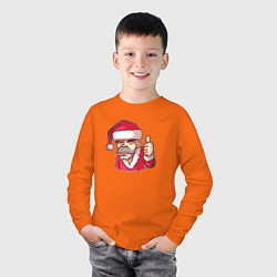 Лонгслив хлопковый детский Плохой санта Уилли, цвет: оранжевый — фото 2