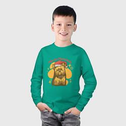 Лонгслив хлопковый детский Merry Christmas, цвет: зеленый — фото 2