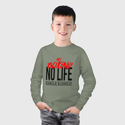 Лонгслив хлопковый детский No boxing No Life, цвет: авокадо — фото 2