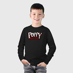 Лонгслив хлопковый детский Poppy Playtime: Logo, цвет: черный — фото 2