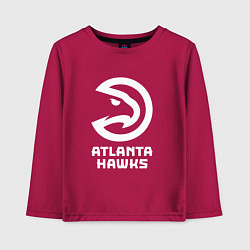 Лонгслив хлопковый детский Атланта Хокс, Atlanta Hawks, цвет: маджента