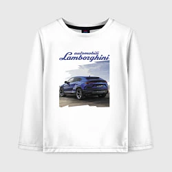Лонгслив хлопковый детский Lamborghini Urus Sport, цвет: белый