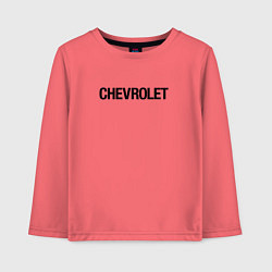 Лонгслив хлопковый детский Chevrolet Лого Эмблема спина, цвет: коралловый