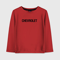 Лонгслив хлопковый детский Chevrolet Лого Эмблема спина, цвет: красный