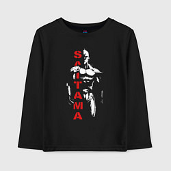 Лонгслив хлопковый детский Мощный Сайтама One Punch-Man, цвет: черный