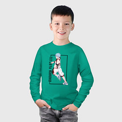 Лонгслив хлопковый детский Бакскетбол Куроко Тэцуя Куроко, цвет: зеленый — фото 2