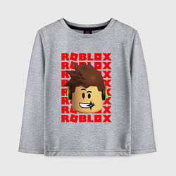 Лонгслив хлопковый детский ROBLOX RED LOGO LEGO FACE, цвет: меланж