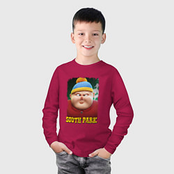 Лонгслив хлопковый детский Eric Cartman 3D South Park, цвет: маджента — фото 2