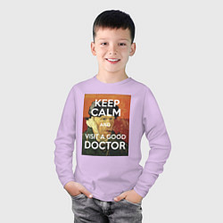 Лонгслив хлопковый детский Успокойся и сходи к хорошему доктору!, цвет: лаванда — фото 2