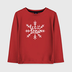 Лонгслив хлопковый детский Snowflake Let it snow, цвет: красный