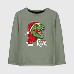 Лонгслив хлопковый детский T-rex Merry Roar, цвет: авокадо