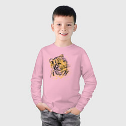 Лонгслив хлопковый детский Family Tiger cub, цвет: светло-розовый — фото 2