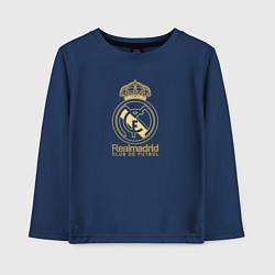 Лонгслив хлопковый детский Real Madrid gold logo, цвет: тёмно-синий